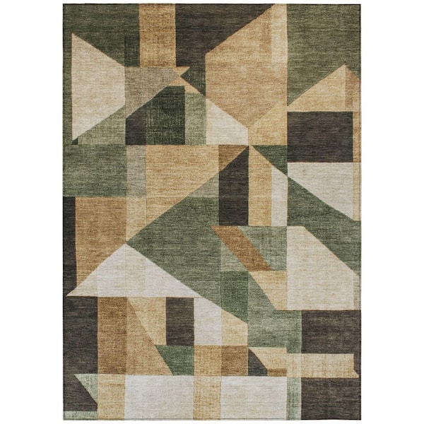 Chantille Machine Washable Indoor/Outdoor Abstract ACN2365 Fern 8 ft. x 10 ft. Area Rug