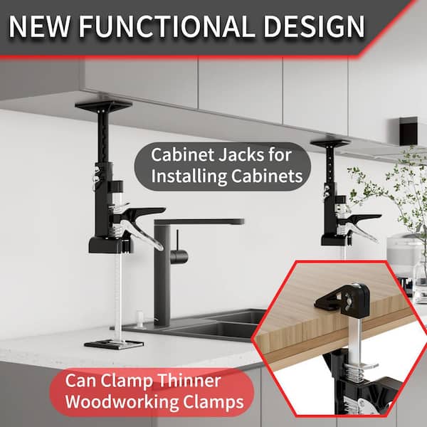 Laybus 23.6 in. Black Stainless Steels Jack Post, Cabinet Jacks (2