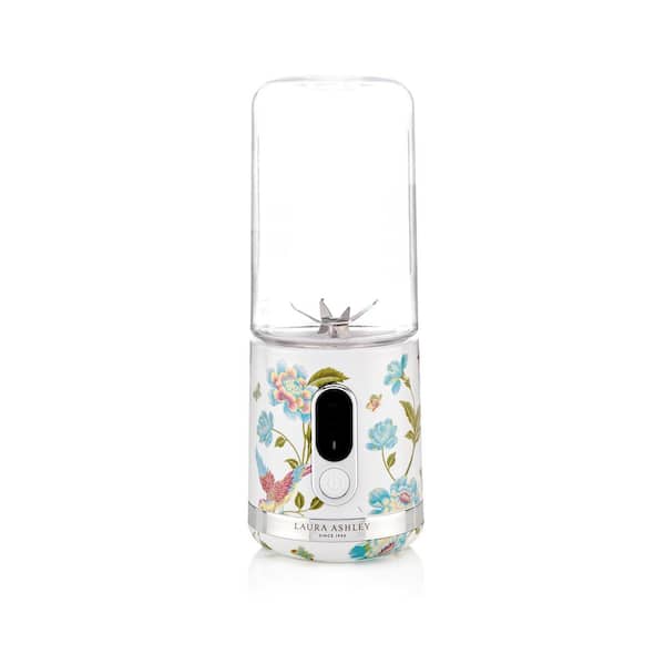 Laura Ashley VQ - 15 oz. Single Speed Elveden White Cordless Portable Blender with USB Charging Port