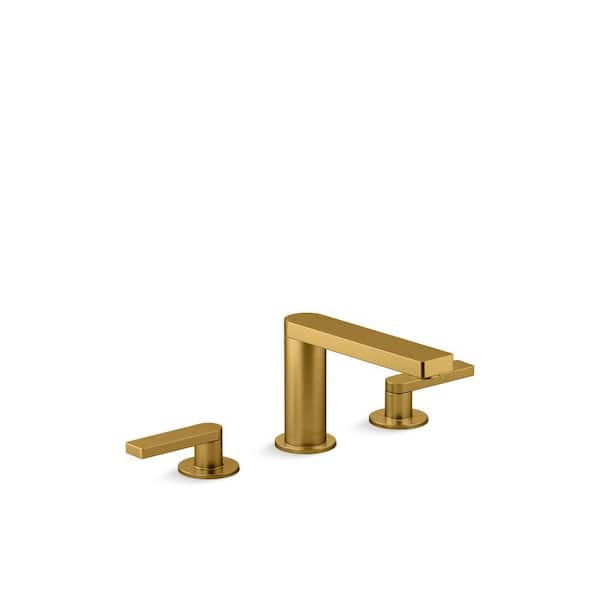 KOHLER Composed Widespread Bathroom Sink Faucet With Lever Handles 1.2 GPM in Vibrant Brushed Moderne Brass