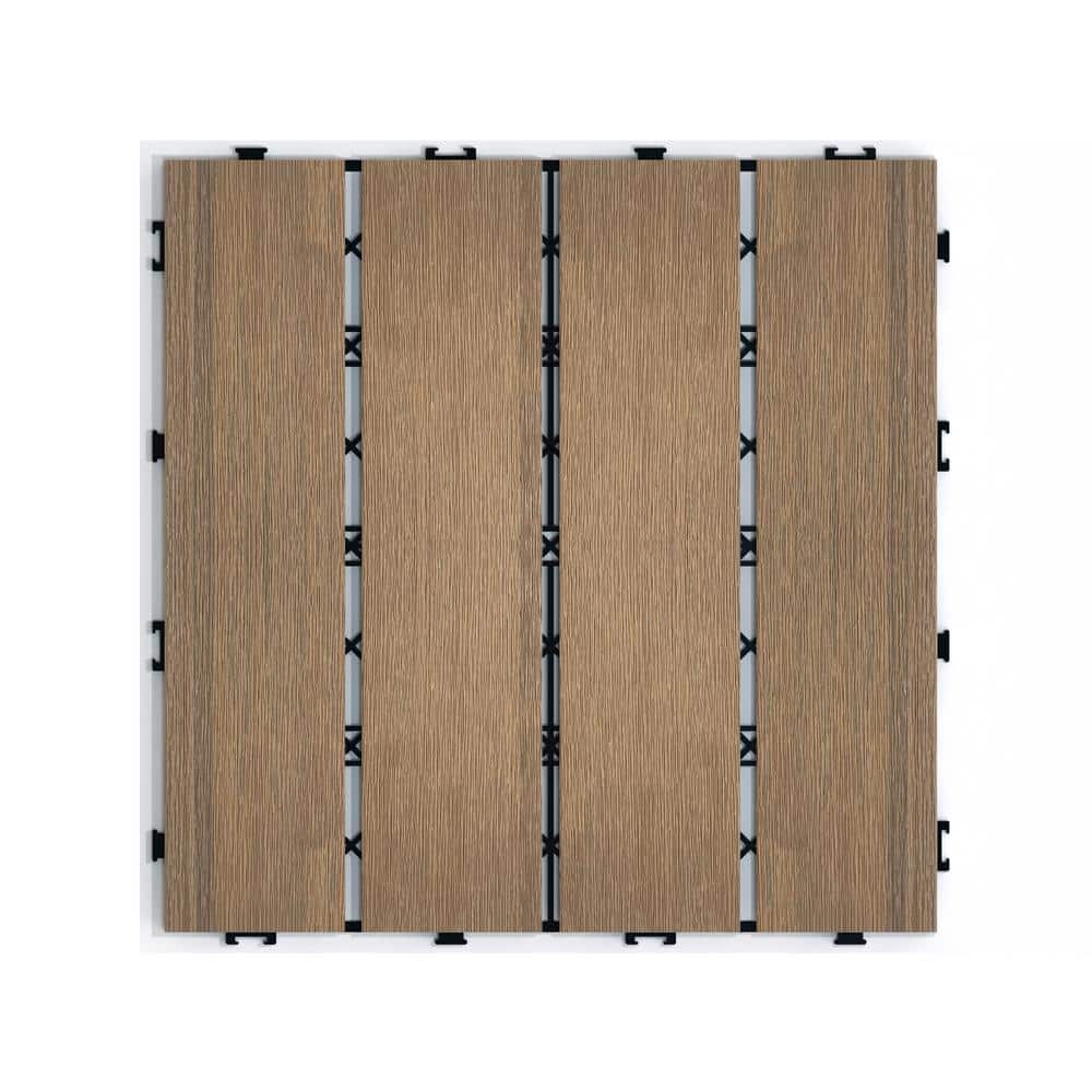 Oak Wood-Plastic Composite Patio Deck Tiles, 12 in. x 12 in. Interlocking Deck Tiles (22-Pack) price history on PriceWatchPro