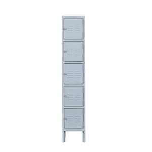 65.98 in. H 5-Compartment Steel Locker Storage Cabinet in Gray