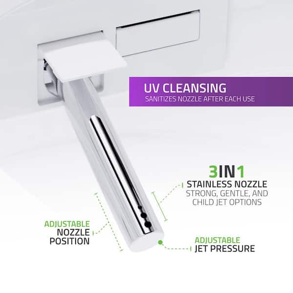 HD Bathtub and Smart Toilet Combo Series 30 in. x 53 in. Right Drain Walk-In Whirlpool Tub Bathtub in White