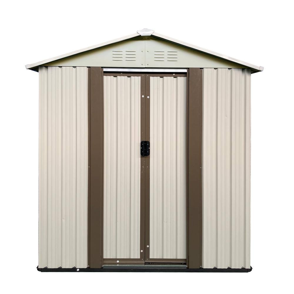 5 ft. W x 3 ft. D Outdoor Metal Storage Shed with Double Door and Apex Roof (15 sq. ft. ), White price history on PriceWatchPro