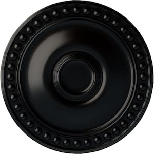 19-1/8" x 1" Foster Urethane Ceiling Medallion (Fits Canopies upto 5-5/8") Hand-Painted Jet Black