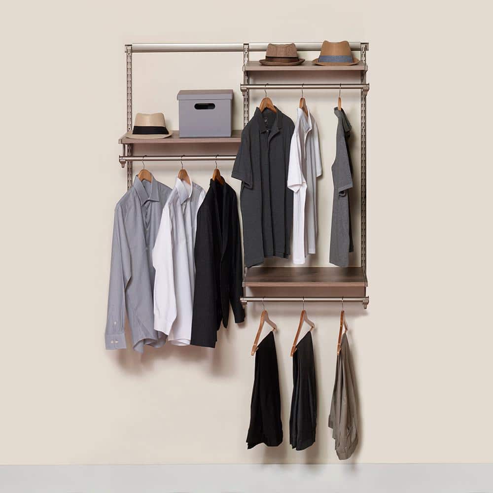 Hardware Kit 48in-48in Champagne Nickel Wall Mounted Configurable Wire Clos