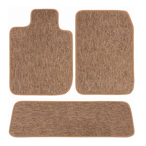 Tesla Model X (7-Passenger with 3rd Row) Beige All-Weather Textile Carpet Car Mats, Custom Fit for 2016-2020 (3-Piece)