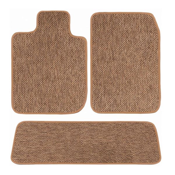 GGBAILEY Tesla Model 3 Beige All-Weather Textile Car Mats, Custom Fit for 2018-2021 - Driver, Passenger and Rear Carpet Car Mat