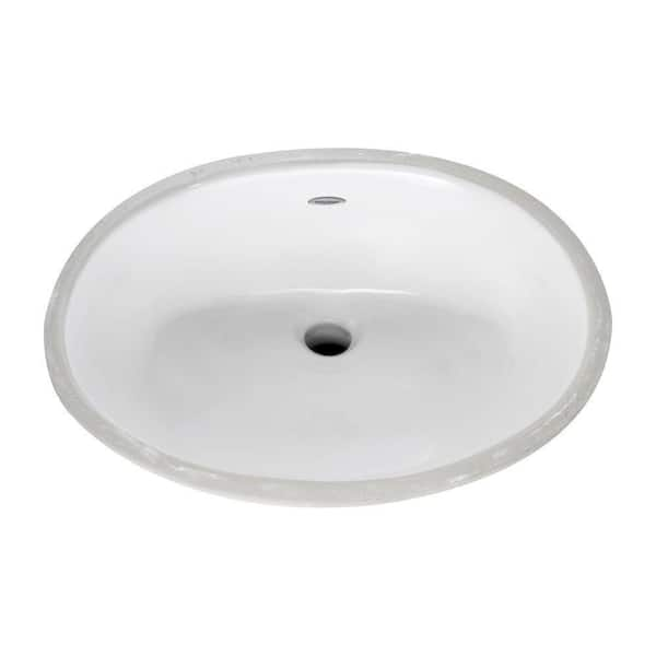 American Standard Ovalyn Front Overflow Undercounter Bathroom Sink with Glazed Underside in White