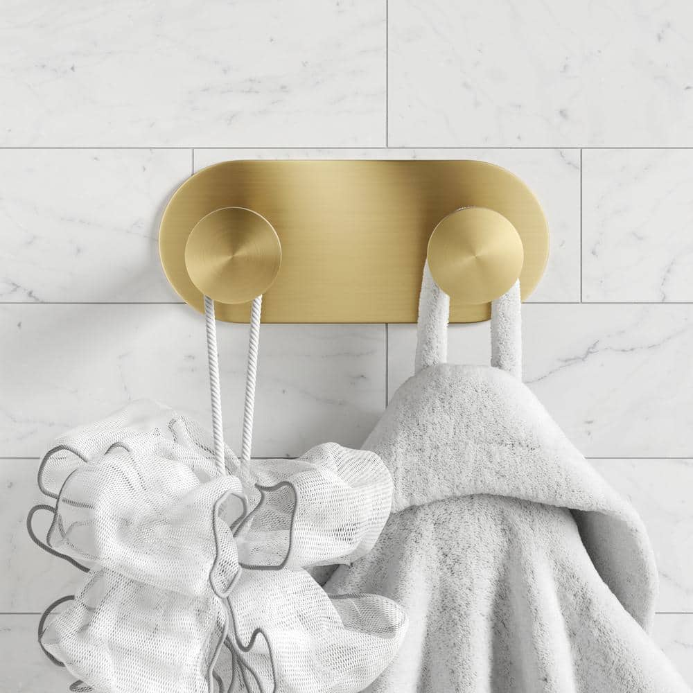 Elie Brushed Gold Double Wall Mounted Towel Hook