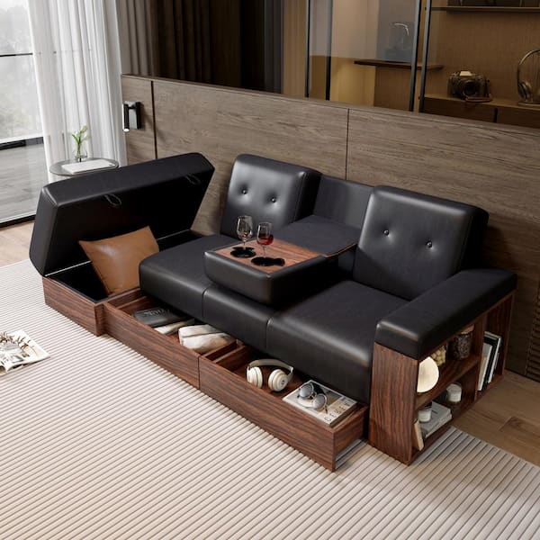 Magic Home 40.6 in. Classical Barrel Sofa Chair Accent Leisure Chair for Living room, Black