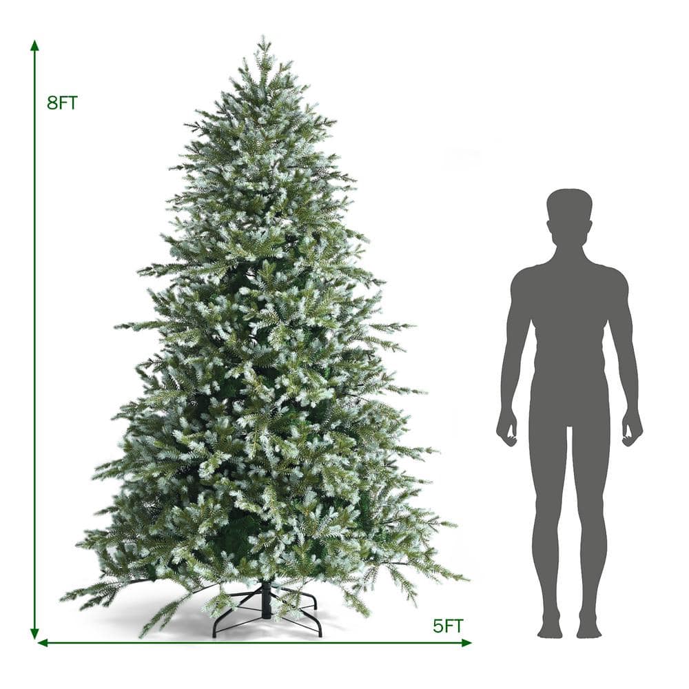 8ft Green Artificial Spruce Christmas Tree with Metal Stand