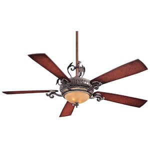 Napoli 56 in. Integrated LED Indoor Sterling Walnut Ceiling Fan with Wall Control