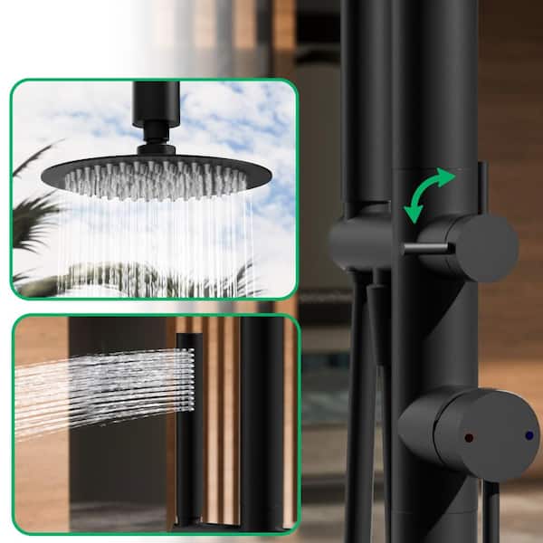 Modland Outdoor Freestanding Hot & Cold Shower Faucet 2-Spray with