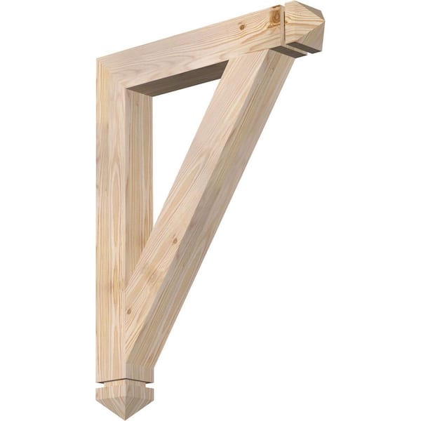 Ekena Millwork 3-1/2 in. x 32 in. x 24 in. Douglas Fir Traditional Arts and Crafts Smooth Bracket