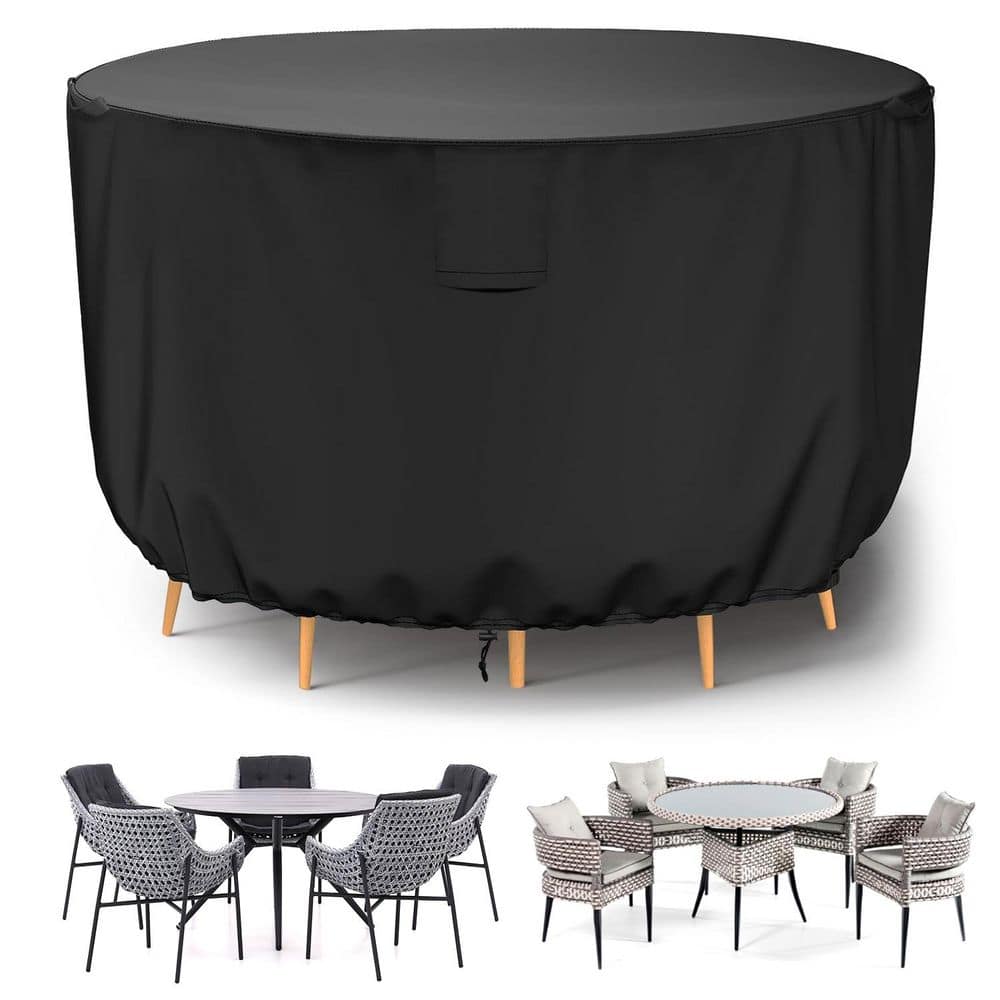 420D Heavy Duty Round Patio Furniture Cover, Waterproof Outdoor Furniture 