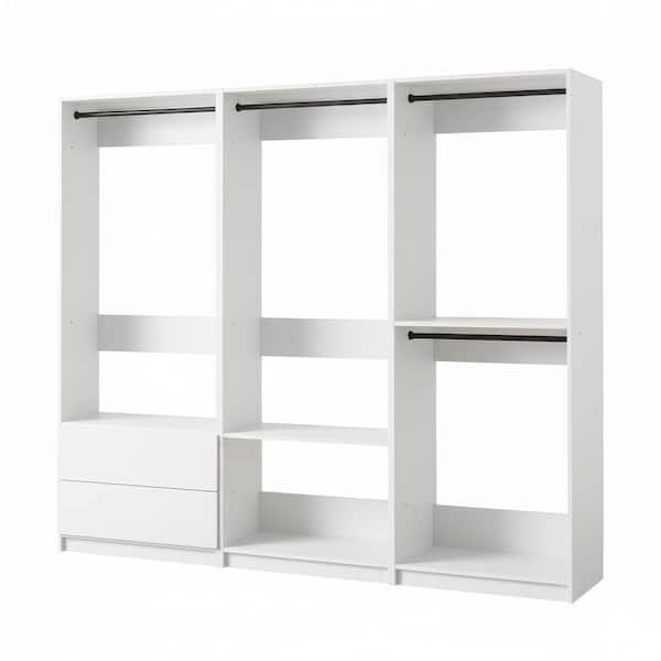 Prosper 96 in. W White Tower System Freestanding-Shelf Walk-in Wood Closet System