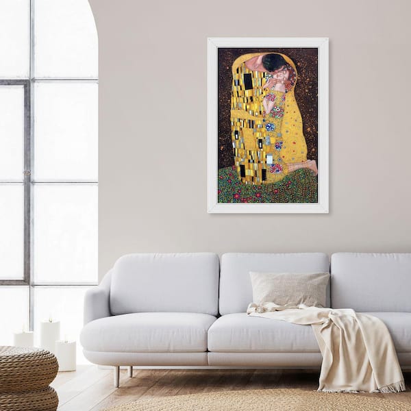 The Kiss Gustav Klimt Hand-painted Oil Painting,art Nouveau Style,couple  Embracing on Flowery Meadow,living Room Large Wall Art in Stock 