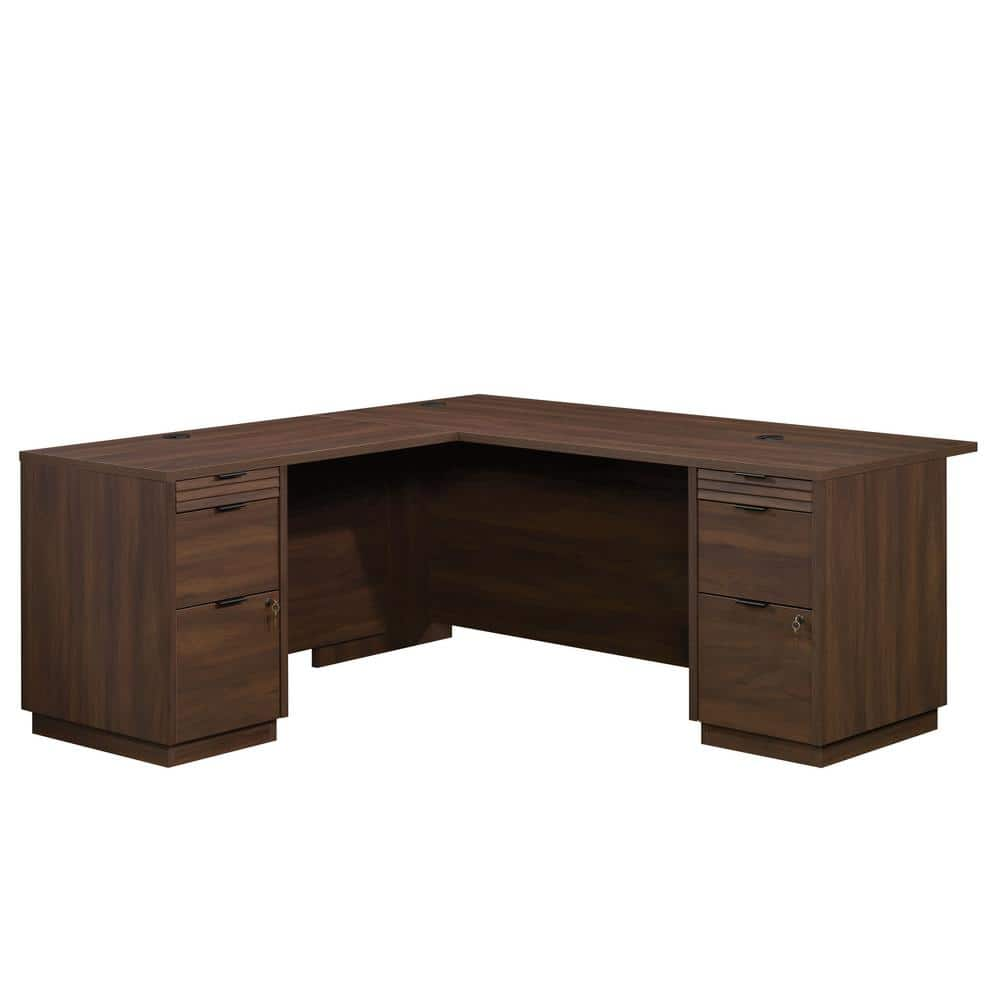 WORKSENSE Palo Alto 71.181 in. L-Shaped Spiced Mahogany 6-Drawer ...