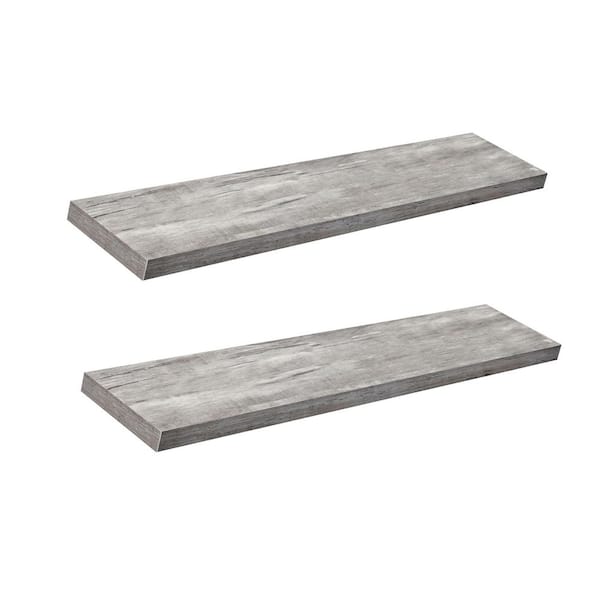 47 in. W x 9.25 in. D Grey Floating Shelves Decorative Wall Shelf (Set of 2)