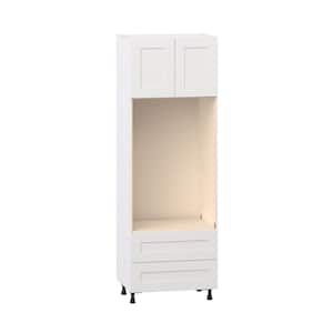 Roseland 30 in. W x 24 in. D x 89.5 in. H Assembled Shaker Double Oven Kitchen Cabinet in Warm White