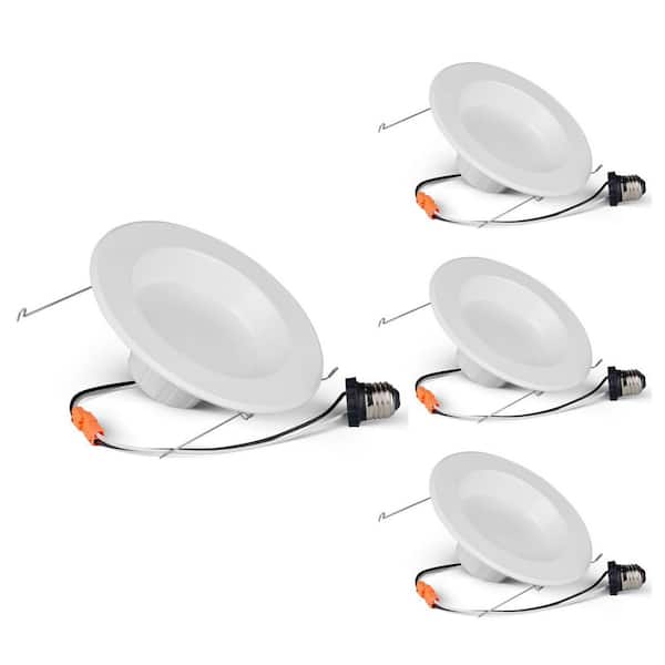5/6 in. 5CCT New Construction or Remodel Integrated LED Recessed Retrofit Light Kit for 75-Watt Equivalent (Set of 4)