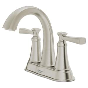 Rumson 4 in. Centerset Double Handle Bathroom Faucet in Brushed Nickel (2-pack)