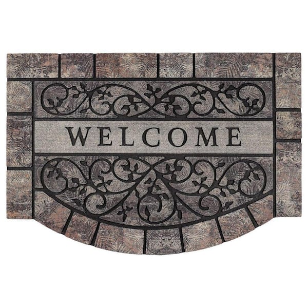 36 in. x 24 in. Black Front Door Mat Entrance, Durable Welcome Mat Outdoor Indoor