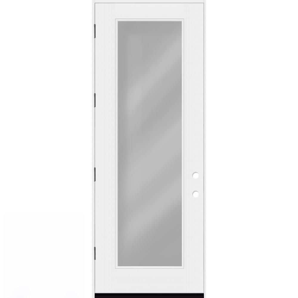 Legacy 30 in. x 96 in. Full Lite Clear Glass RHOS Unfinished Fiberglass Prehung Front Door with 4-9/16 Jamb price history on PriceWatchPro