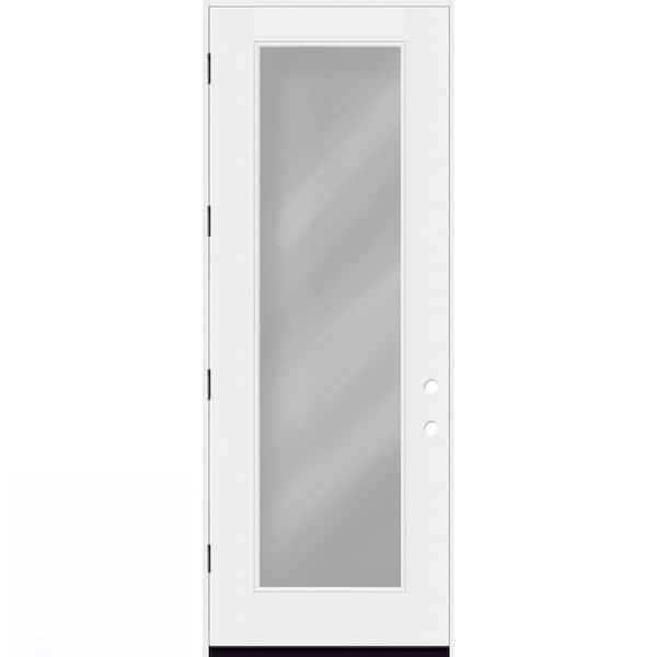 Legacy 36 in. x 96 in. Full Lite Clear Glass RHOS Unfinished Fiberglass Prehung Front Door with 6-9/16 Jamb