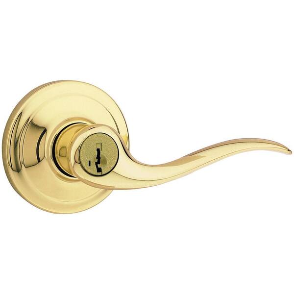 Weiser Toluca Polished Brass Entry Door Lever Featuring SmartKey