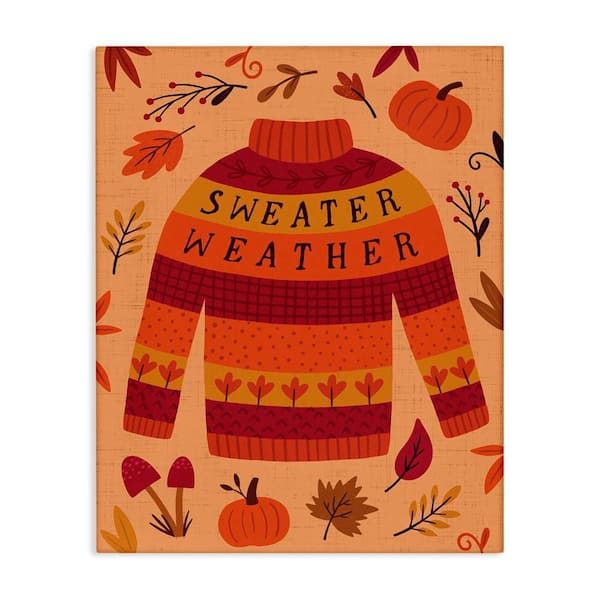 Stupell Industries Sweater Weather Cozy Fall by Nina Seven Unframed Typography Graphic Art Print 20 in. x 16 in.