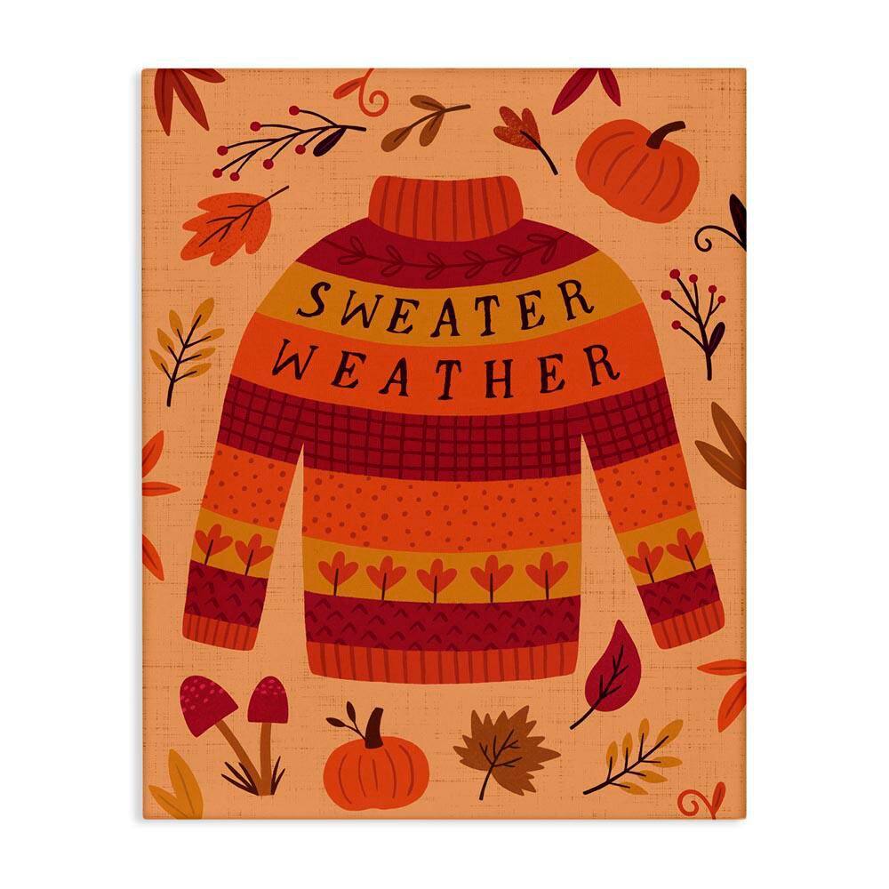 Sweater Weather Cozy Fall by Nina Seven Unframed Typography Graphic Art Print 48 in. x 36 in. price history on PriceWatchPro