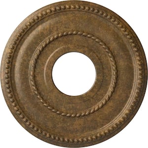 3/4 in. x 12-1/8 in. x 12-1/8 in. Polyurethane Valeriano Ceiling Medallion, Rubbed Bronze