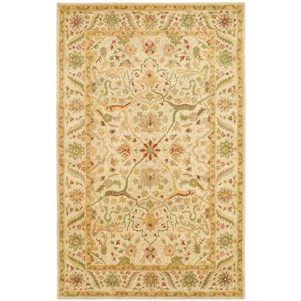 SAFAVIEH Antiquity Ivory 8 ft. x 10 ft. Border Floral Area Rug