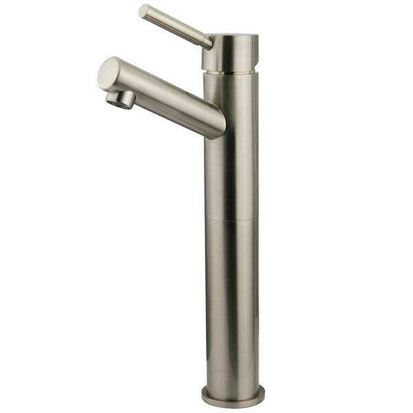 Kingston Brass 10 in. Single Hole Single-Handle High-Arc Vessel Bathroom Faucet in Brushed Nickel