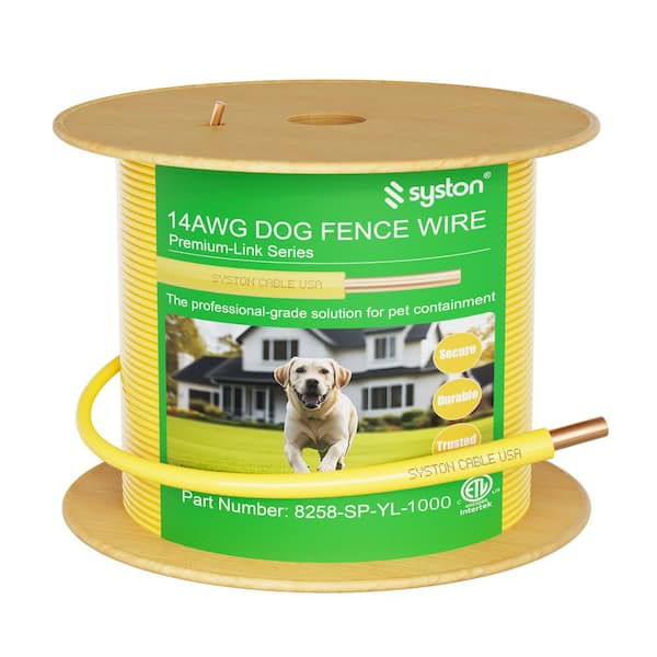 1000 ft. 14/1 Yellow Direct Burial Solid Bare Copper Dog Fence Wire-Low Voltage, UV Resistant, Pet Containment Area