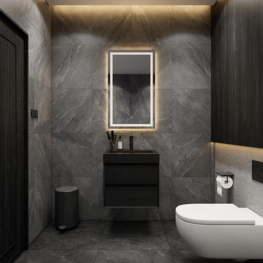 MIA 24 in. W x 20 in. D x 24 in. H Single Sink Floating Bath Vanity in Gloss Black with Black Stainless Steel Top price history on PriceWatchPro