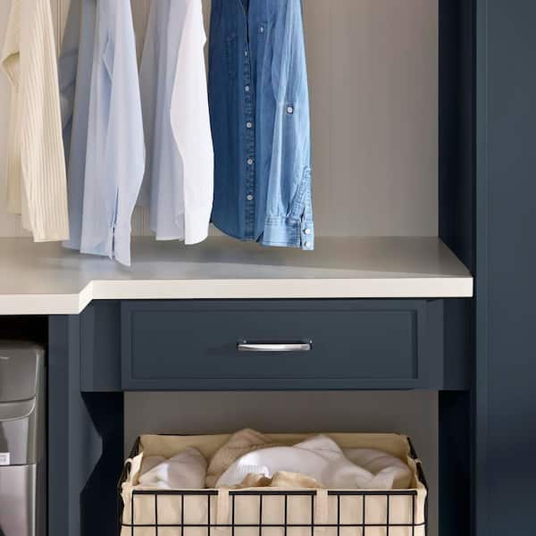 Leyton 30 in. W x 21 in. D x 7.5 in. H Ready To Assemble Plywood Slim Shaker Knee Drawer Base Cabinet in Ink Blue