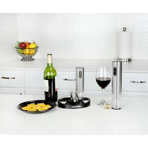 Stainless Steel Electric Wine Opener and Preserver Set