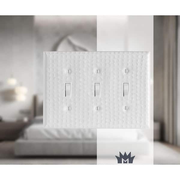 White 3-Gang Toggle Wall Plate (1-Pack)