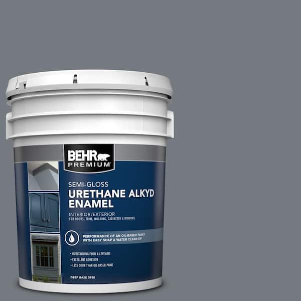 BEHR PREMIUM 5 gal. #N510-5 Liquid Mercury color Urethane Alkyd Semi-Gloss Enamel Interior/Exterior Paint