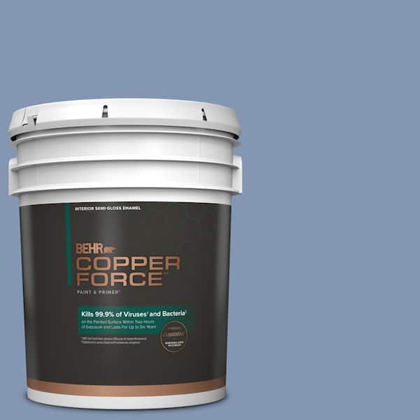 COPPER FORCE 5 gal. #S530-4 Jet Set Semi-Gloss Enamel Virucidal and Antibacterial Interior Paint & Primer