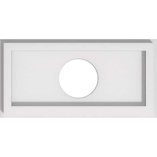 1 in. P X 12 in. W X 6 in. H X 3 in. ID Rectangle Architectural Grade PVC Contemporary Ceiling Medallion