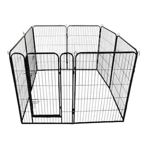 Large Outdoor Metal Puppy Dog Run Fence/8 Panels Iron Pet Dog Playpen