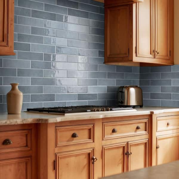 ブルーハワイ MSI Lakeview Denim Subway Wall Tile, 3 in. x 12 in. Glossy