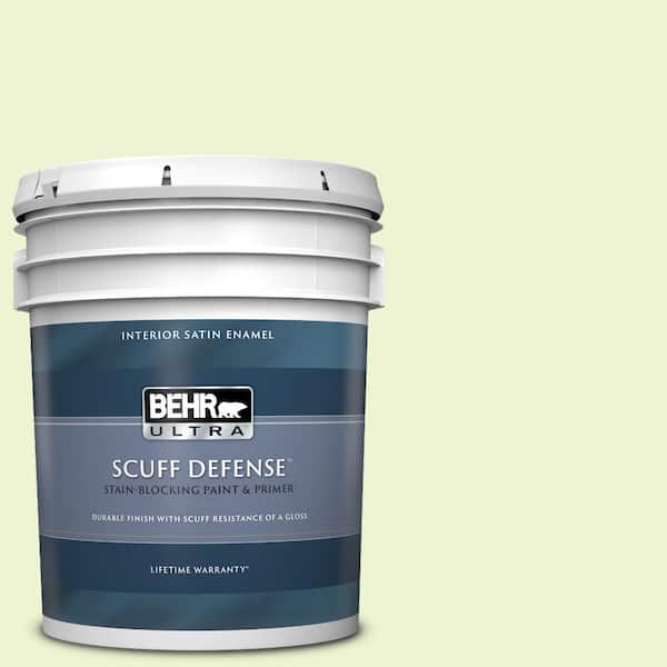 BEHR ULTRA 5 gal. #420A-1 Green Shimmer Extra Durable Satin Enamel Interior Paint & Primer