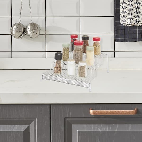 Kitchen Details 3 Tier Chrome Spice Rack Shelf Organizer in Pave