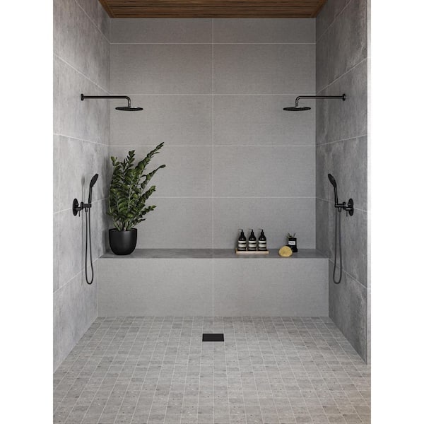 Poetry Stone 4 in. x 4 in. Matte Porcelain Mosaic Floor and Wall Tile in Grey (5 sq. ft./Case)