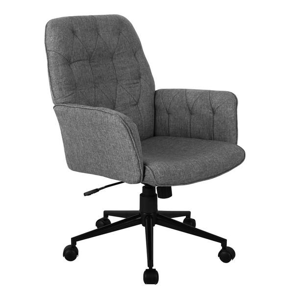 Techni Mobili Grey Modern Upholstered, Upholstered Desk Chair With Arms